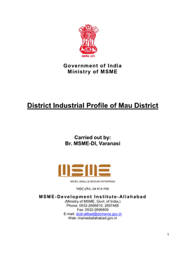 District Industrial Profile of Mau District