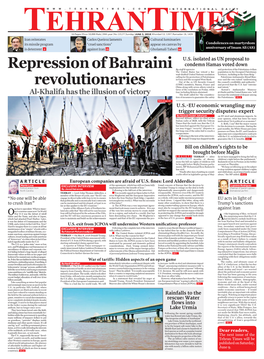 Repression of Bahraini Revolutionaries European Troika’S Inclination to Surrender to Washington” Were by Ramin Hossein Abadian Harassed Most All Bahraini Shiites