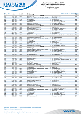 SAD Gr. 3 KKO / Kreis Cham/Schwandorf Meisterschaften | Herren | B Klasse | Kreis Cham/Schwandorf Liganummer: 310346 Saison: 19/20