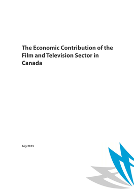 The Economic Contribution of the Film and Television Sector in Canada