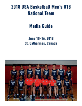2018 USA Basketball Men's U18 National Team Media Guide