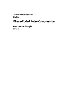 Phase-Coded Pulse Compression