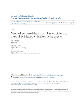 Marine Leeches of the Eastern United States and the Gulf of Mexico with a Key to the Species Roy T