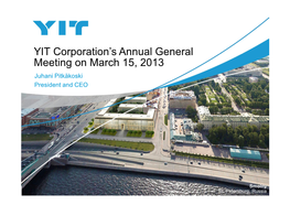 YIT Corporation's Annual General Meeting on March 15