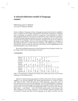 A Relaxed-Admixture Model of Language Contact