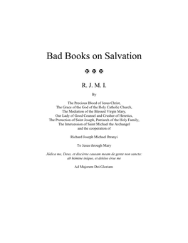 Bad Books on Salvation   
