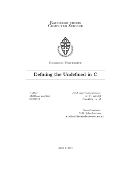 Defining the Undefined in C