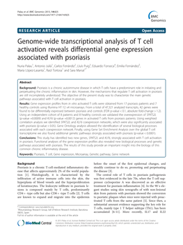 Genome-Wide Transcriptional Analysis of T Cell Activation Reveals