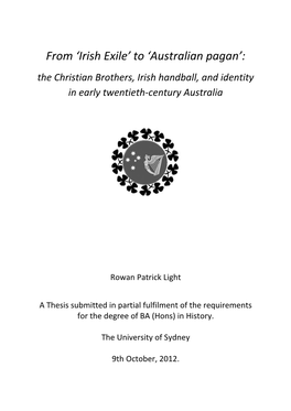 From 'Irish Exile' to 'Australian Pagan'