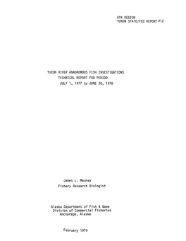 Yukon River Anadromous Fish Investigations, 1977-1978