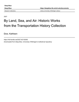 By Land, Sea, and Air: Historic Works from the Transportation History Collection