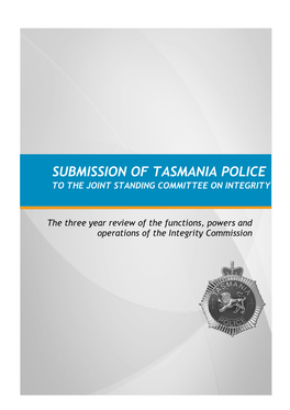 Submission of Tasmania Police