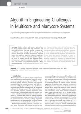 Algorithm Engineering Challenges in Multicore and Manycore Systems