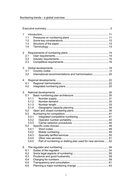 Numbering Trends – a Global Overview