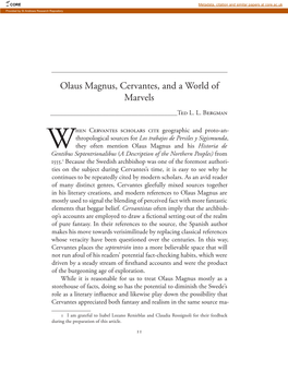 Olaus Magnus, Cervantes, and a World of Marvels