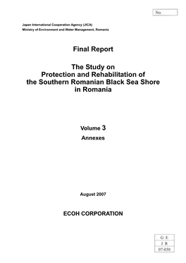 Final Report the Study on Protection and Rehabilitation of the Southern Romanian Black Sea Shore in Romania