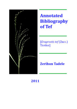 Annotated Bibliography of Tef