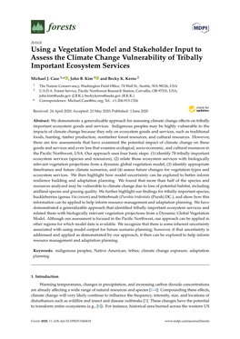 Using a Vegetation Model and Stakeholder Input to Assess the Climate Change Vulnerability of Tribally Important Ecosystem Services