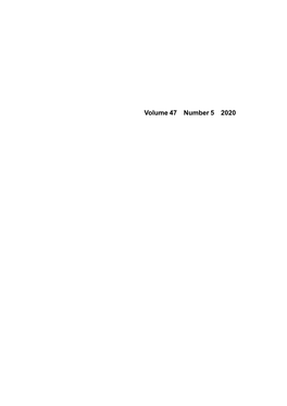 Volume 47 Number 5 November 2020