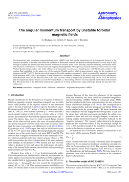 The Angular Momentum Transport by Unstable Toroidal Magnetic Fields