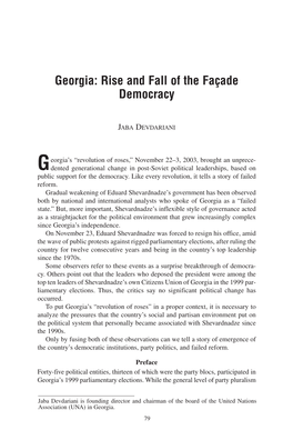 Georgia: Rise and Fall of the Façade Democracy