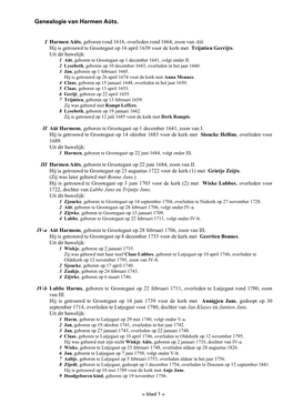 Genealogie Van Harmen Aüts