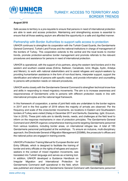Turkey: Access to Territory and Border Trends