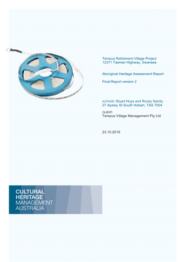 Aboriginal Heritage Assessment Report 23 October 2019