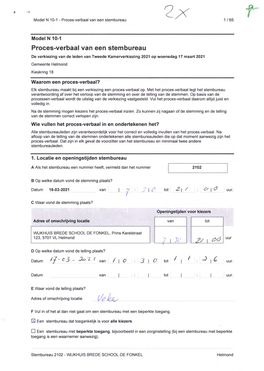 Proces-Verbaal Van Een Stembureau 1 / 65