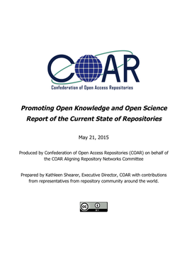 Promoting Open Knowledge and Open Science Report of the Current State of Repositories