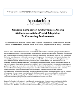 Genomic Composition and Dynamics Among Methanomicrobiales Predict Adaptation to Contrasting Environments