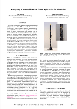 Composing in Bohlen–Pierce and Carlos Alpha Scales for Solo Clarinet