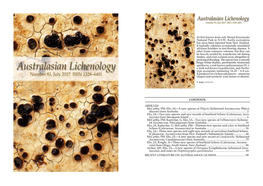 Elix, JA—A New Species of Phlyctis (Lichenized Ascomycota, Phlyct- Idaceae) from Australia