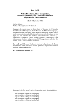 A New Monotonic, Clone-Independent, Reversal Symmetric, and Condorcet-Consistent Single-Winner Election Method