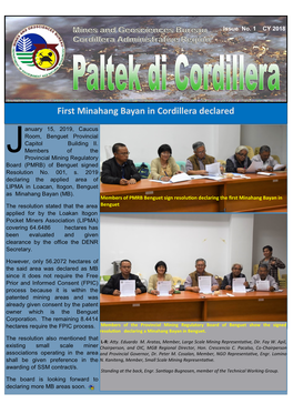 First Minahang Bayan in Cordillera Declared