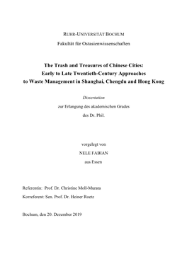 Early to Late Twentieth-Century Approaches to Waste Management in Shanghai, Chengdu and Hong Kong