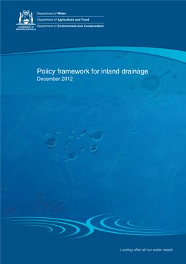 Policy Framework for Inland Drainage December 2012