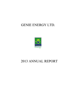 Genie Energy Ltd. 2013 Annual Report