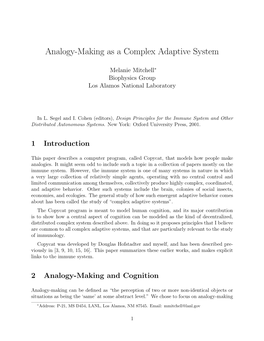 Analogy-Making As a Complex Adaptive System