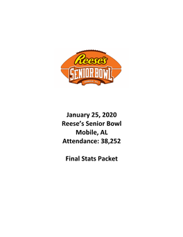 January 25, 2020 Reese's Senior Bowl Mobile, AL Attendance