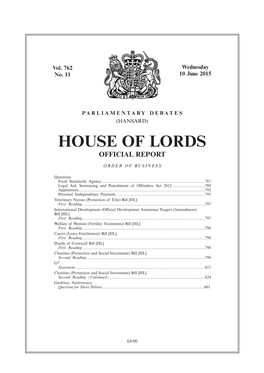 House of Lords Official Report