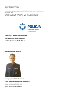 Komisariat Policji W Wasilkowie