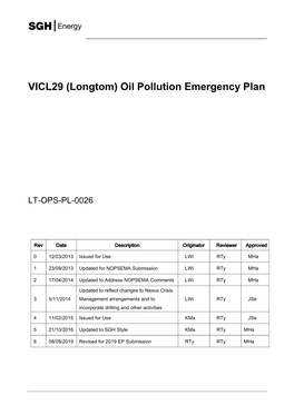 Oil Pollution Emergency Plan
