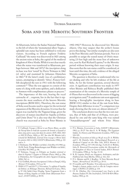 Soba and the Meroitic Southern Frontier