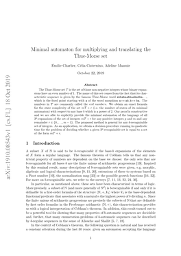 Minimal Automaton for Multiplying and Translating the Thue-Morse