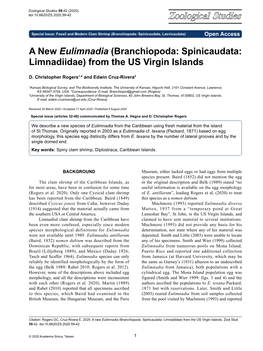 A New Eulimnadia (Branchiopoda: Spinicaudata: Limnadiidae) from the US Virgin Islands