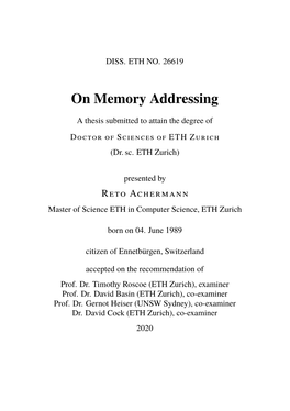 On Memory Addressing