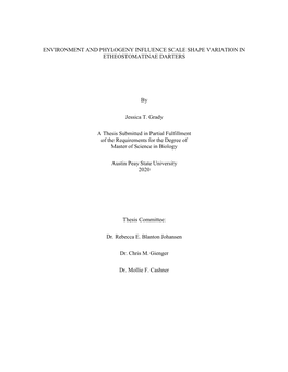 Environment and Phylogeny Influence Scale Shape Variation in Etheostomatinae Darters