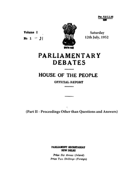 Parliamentary Debates