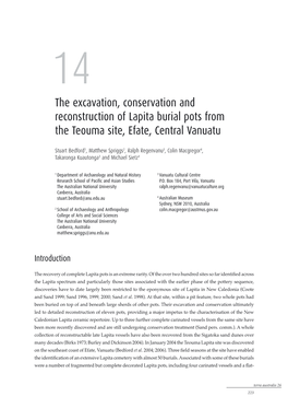 The Excavation, Conservation and Reconstruction of Lapita Burial Pots from the Teouma Site, Efate, Central Vanuatu